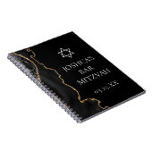 Chic Black Gold Agate Bar Mitzvah Custom Notizblock (Rechte Seite)