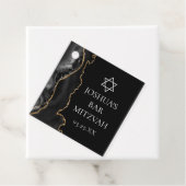 Chic Black Gold Agate Bar Mitzvah Custom Party Geschenkanhänger (Beispiel)