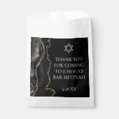 Chic Black Gold Agate Bar Mitzvah Custom Party Geschenktütchen (Vorderseite)