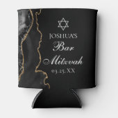 Chic Black Gold Agate Bar Mitzvah Party Dosenkühler (Vorderseite)