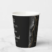 Chic Black Gold Agate Bar Mitzvah Party Pappbecher (Links)