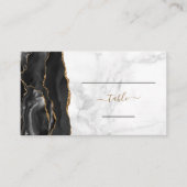 Chic Black Gold Agate Marmor Wedding Escort Platzkarte (Vorderseite)