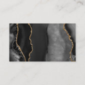 Chic Black Gold Agate Wedding Escort Platzkarte (Rückseite)