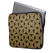Chic Black & Gold Arch Line Muster Laptopschutzhülle (Vorderseite Links)