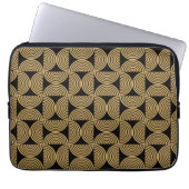 Chic Black & Gold Arch Line Muster Laptopschutzhülle (Vorderseite)