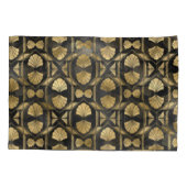 Chic Black & Gold Art Deco Muschel Muster Kissenbezug (Rückseite-Links)