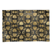 Chic Black & Gold Art Deco Muschel Muster Kissenbezug (Vorderseite-Rechts)