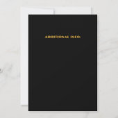 Chic Black & Gold Bachelor Party Einladung (Rückseite)