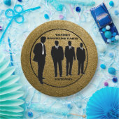 Chic Black & Gold Bachelor Party Pappteller (Party)