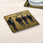 Chic Black & Gold Bachelor Party Untersetzer (angewinkelt)