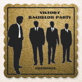 Chic Black & Gold Bachelor Party Untersetzer (Vorderseite)