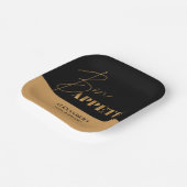 Chic Black Gold Bon Appétit Script Geburtstag Pappteller (Gewinkelt)