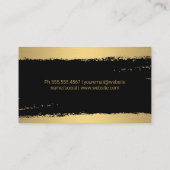 Chic Black Gold Brushed Visitenkarte (Rückseite)