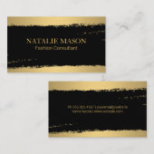 Chic Black Gold Brushed Visitenkarte (Vorne/Hinten)