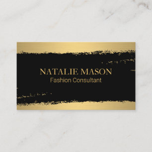 Chic Black Gold Brushed Visitenkarte