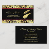 Chic Black Gold Cheetah Print Friseursalon Visitenkarte (Vorne/Hinten)