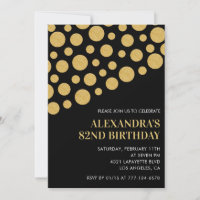 Chic Black Gold Confetti 82 Geburtstag