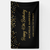 Chic Black Gold Confetti jedes Alter Custom Geburt Banner (Vertikal)