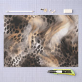 Chic Black Gold Cream Leopard Animal Print Seidenpapier (Handwerk)