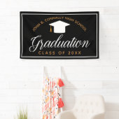 Chic Black Gold Custom High School Abschluss Banner (Insitu)