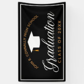 Chic Black Gold Custom High School Abschluss Banner (Vertikal)