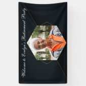 Chic Black Gold Custom Retirement Party Foto Banner (Vertikal)