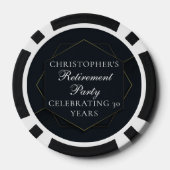 Chic Black Gold Custom Retirement Party Pokerchips (Rückseite)