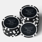 Chic Black Gold Custom Retirement Party Pokerchips (Stapel)