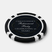 Chic Black Gold Custom Retirement Party Pokerchips (Einzeln)