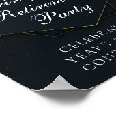 Chic Black Gold Custom Retirement Party Poster (Ecke)