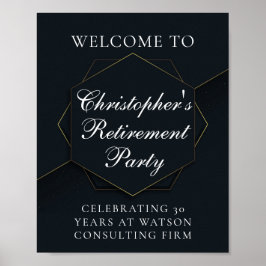 Chic Black Gold Custom Retirement Party Poster