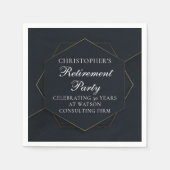 Chic Black Gold Custom Retirement Party Serviette (Vorderseite)