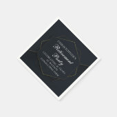Chic Black Gold Custom Retirement Party Serviette (Ecke)