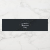 Chic Black Gold Custom Retirement Party Wasserflaschenetikett (Einzelnes Label)