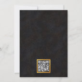 Chic Black Gold Einladung mit QR Code (Rückseite)