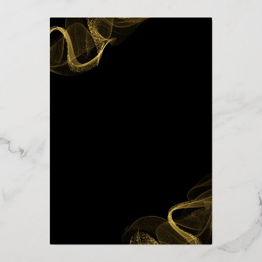 Chic Black & Gold Elegante Folieneinladung (Rückseite)