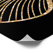 Chic Black & Gold Elegantes Script-Brautparty Poster (Ecke)
