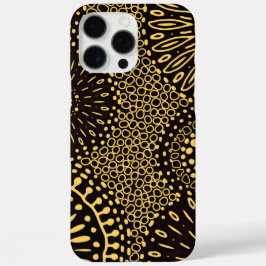 Chic Black Gold Ethnic Floral iPhone 16 Pro Max Hülle