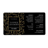 Chic Black & Gold Floral 2 OZ Dropper Flaschenetik (Vorne)