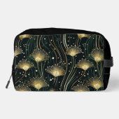 Chic black gold floral art Deko Waschbeutel (Rückseite)