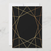 Chic Black & Gold Foil Geometric Muster Geburtstag Einladung (Rückseite)