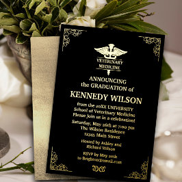 Chic Black Gold Folie Tierarzneimittel Folieneinladung