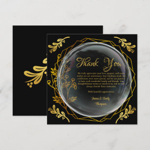 Chic Black & Gold Foren zum Hochzeitsfeiern Dankeskarte