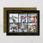 Chic Black & Gold Frohe Weihnachten 6 Fotos der Fa (Vorne/Hinten)