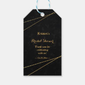 Chic Black & Gold Geometric Frame Brautparty Geschenkanhänger (Vorderseite)
