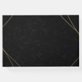 Chic Black & Gold Geometric Frame Gast Gästebuch (Rückseite)