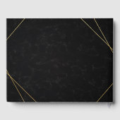 Chic Black & Gold Geometric Frame Gast Gästebuch (Rückseite)