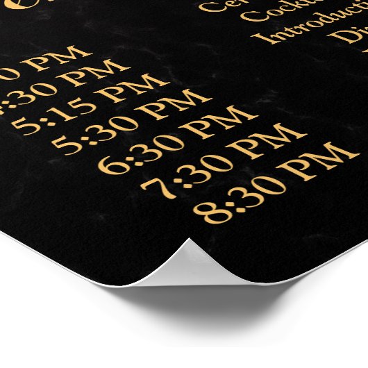 Chic Black & Gold Geometric Frame Order Poster (Ecke)