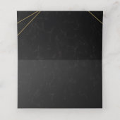 Chic Black & Gold Geometric Frame Platzkarte (Innenseite Aufgefaltet)