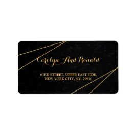 Chic Black & Gold Geometric Rahmen Adressaufkleber